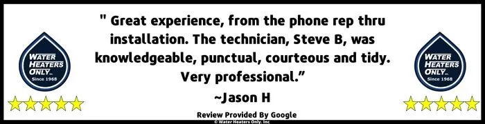 Five star water heater review for Water Heaters Only, Inc. In Millbrae